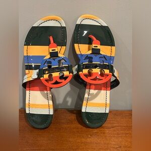 ❌❌SOLD❌❌Tory Burch Multicolor Striped Sandals